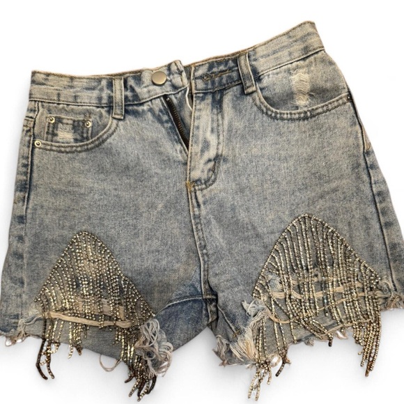 Pants - Embellished Denim Women Shorts